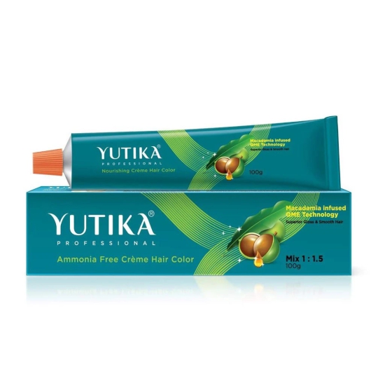 Yuthika Professional Creme Hair Color 4.45 Copper Mahogany Brown 100gm, Permanent Hair Colour Women & Men