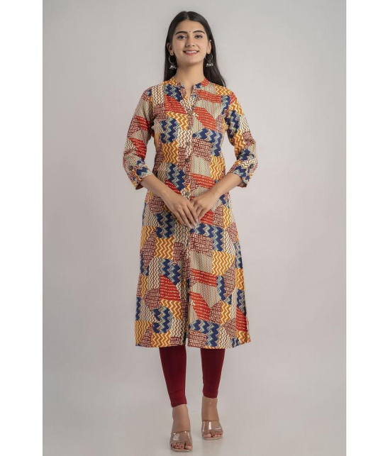 MAUKA - Multicolor Rayon Womens Straight Kurti ( Pack of 1 ) - None