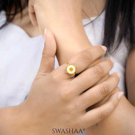 Domicia Sun 18K Gold Plated Ring-Gold