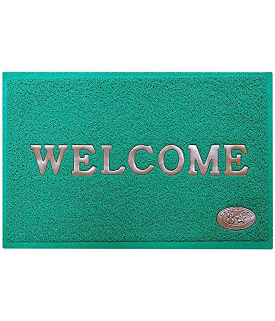 Abhikram Green Single Anti-skid Door Mat - ( 60 X 40 cm ) - Green