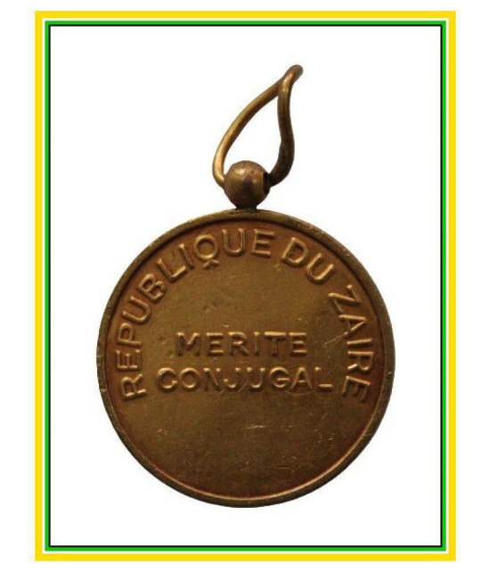 Republique   Du   Zaire   Merite   Conjugal   Africa   Pack   of   1   Extremely   Rare   Medal