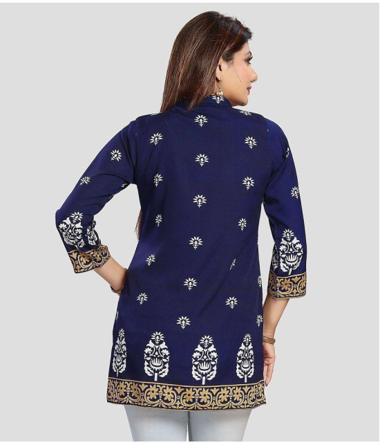 Meher Impex - Blue Crepe Women''s Tunic ( Pack of 1 ) - None