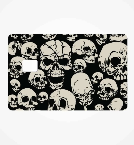 head skeleton pattern credit card skin