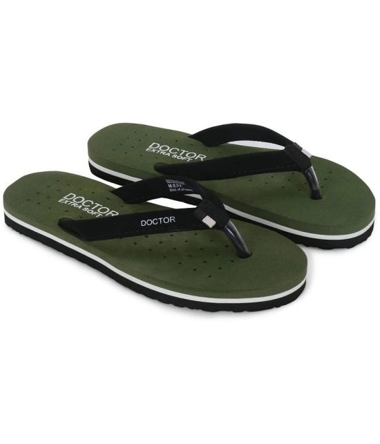 DOCTOR EXTRA SOFT - Olive Womens Thong Flip Flop - None