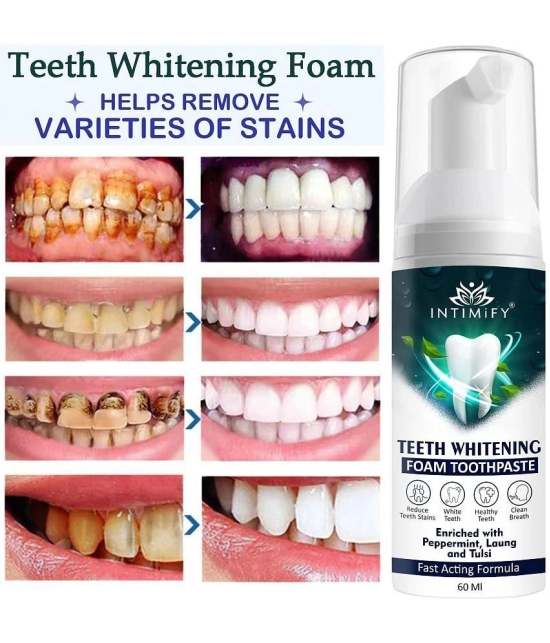 Intimify Teeth Whitening Foam, Toothpaste Smoke Stain, Oral Hygiene Tooth Care, 60 Ml