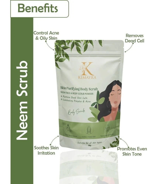 Kimayra Neem Skin Purifying Face/Body Scrub Powder-Bathing Scrub -Pimple-Free Clear Skin Scrub