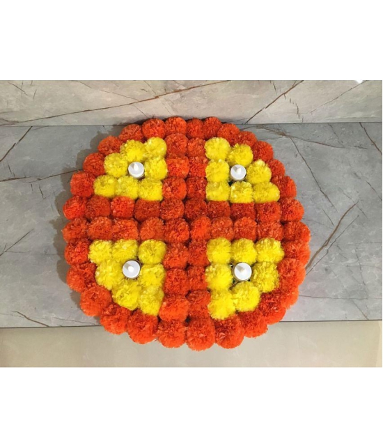 thrifkart Orange Paper Rangoli - Pack of 4