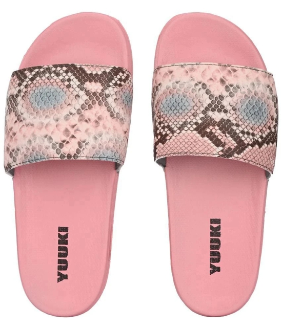 YUUKI - Pink Womens Slide Flip Flop - None