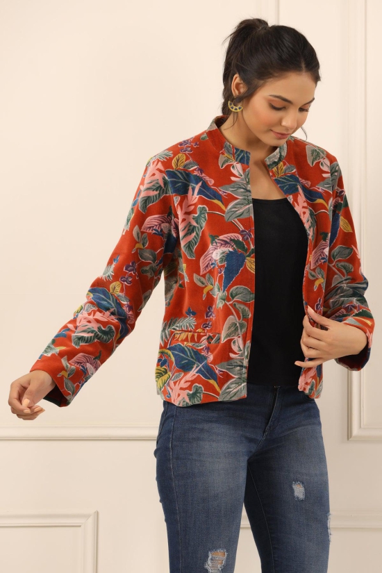 Printed women velvet jacket-L