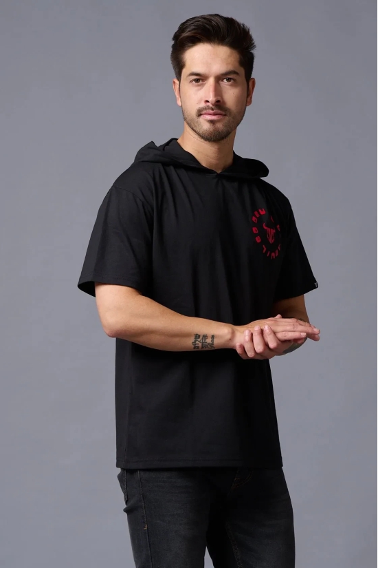 Red Devil Printed Hooded Oversized T-Shirt for Men L