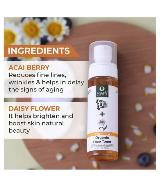 Organic Harvest Skin Illuminate Vitamin-C Face Toner for Glowing & Blemish Free Skin, Infused With Daisy Flower - 100ml