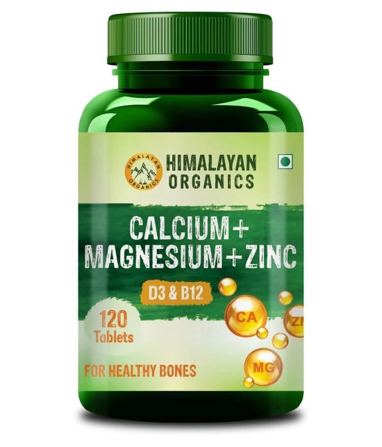 Himalayan Organics Calcium Magnesium Zinc Vitamin D3 & B12- 120 Vegetarian Tablets