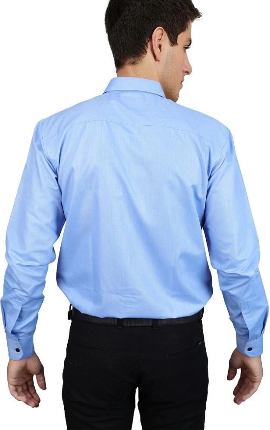 Supersquad Cotton Blend Regular Fit Full Sleeves Mens Formal Shirt - Light Blue ( Pack of 1 ) - None