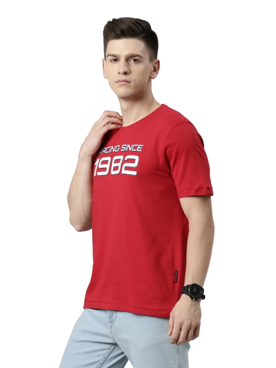 TVS Racing Round Neck T Shirts-Premium 100% Cotton Jersey, Versatile T Shirt for Men, Ideal for Gym, Casual Wear & More-Mercerised Yarn for Extra Durability-Easy to Wear & Wash