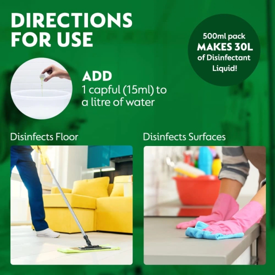 Dettol Liquid Disinfectant For Floor Cleaner, Surface Disinfection, Personal Hygiene - Lime Fresh, 500Ml