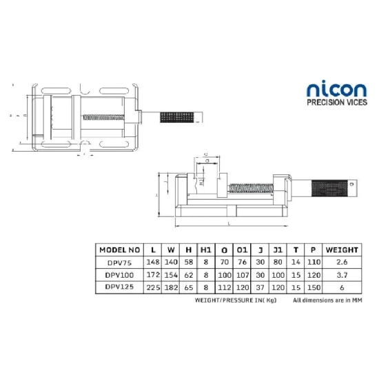 Nicon Drill Press Vice Unigrip N-167-100mm