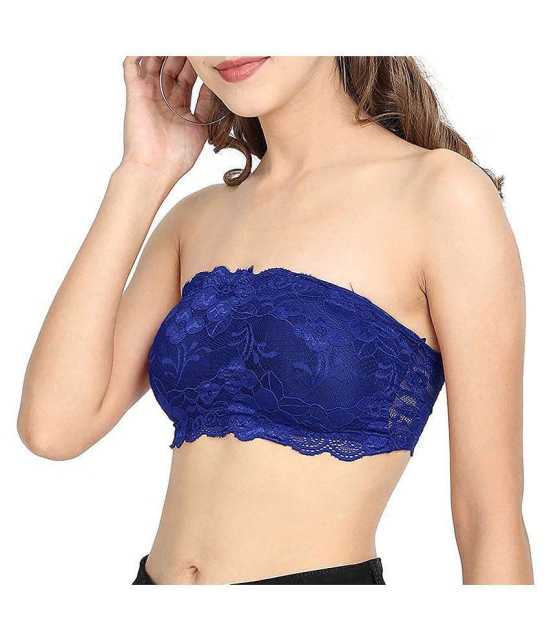 ComfyStyle Cotton Lycra Tube Bra - Blue - Free Size