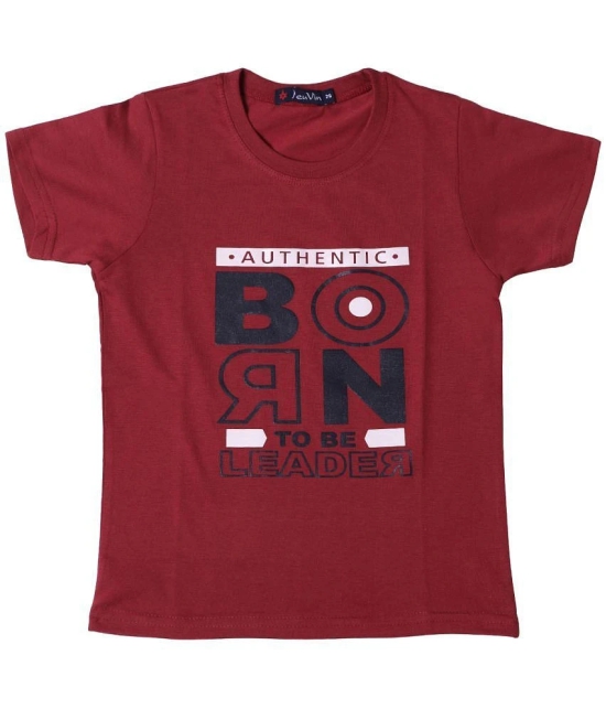 NEUVIN - Maroon Cotton Boys T-Shirt ( Pack of 1 ) - None