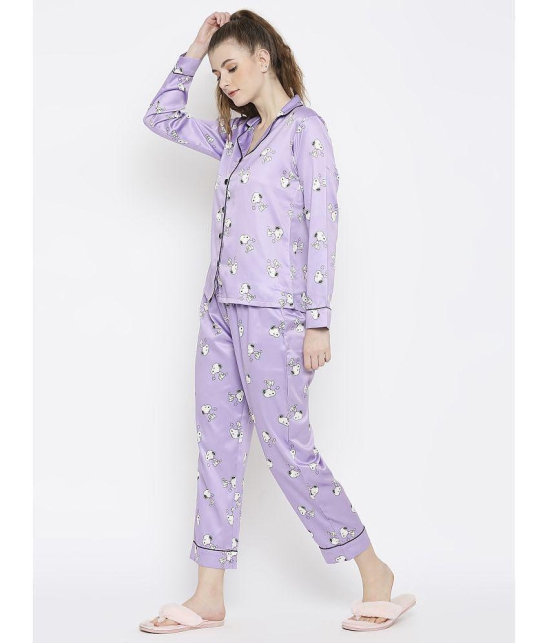 Smarty Pants - Purple Satin Women's Nightwear Nightsuit Sets ( Pack of 1 ) - None