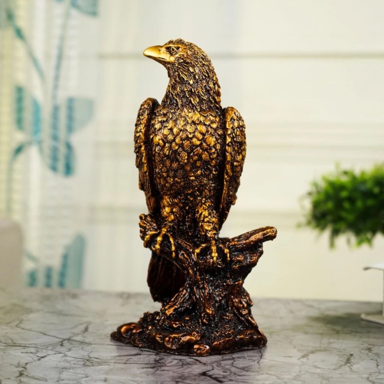 Artarium Resin Mighty Eagle Statue, Eagle Figurines Sculptures, Home Decor Statue howpiece, Feng Shui Vastu Eagle Statue for Decor and Gift (1 Piece)