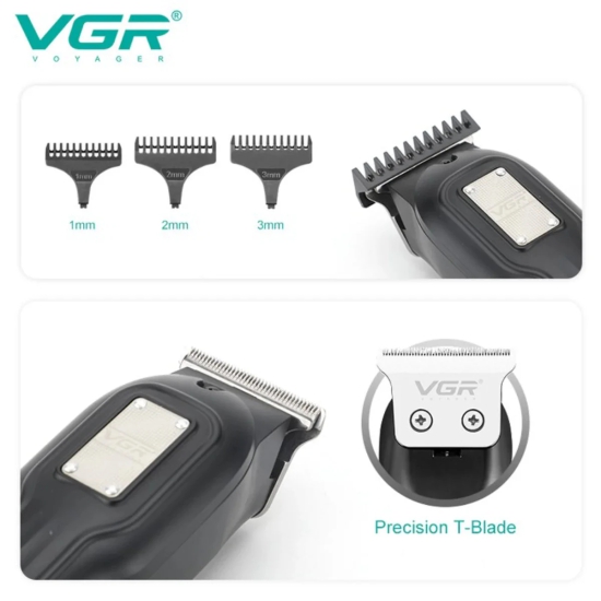 VGR V-918 Professional Hair Trimmer with Precision T-Blade LED Display and 100-Minute Runtime Black-VGR V-918 Professional Hair Trimmer with Precision T-Blade, LED Display, and 100-Minute Runtime