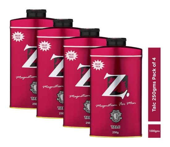 Z Men's Classic Talc, 250 g, Pack of 4