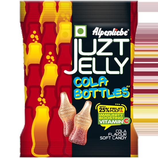 Alpenliebe Juzt Jelly Cola Bottle Candies, 25 gms