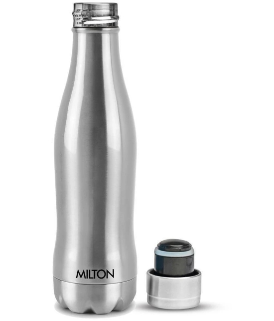 Milton Duke Thermosteel Hot & Cold Water Bottle, 600 Ml, Silver - Silver