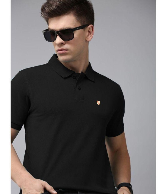 ADORATE Cotton Blend Regular Fit Solid Half Sleeves Mens Polo T Shirt - Black ( Pack of 1 ) - None