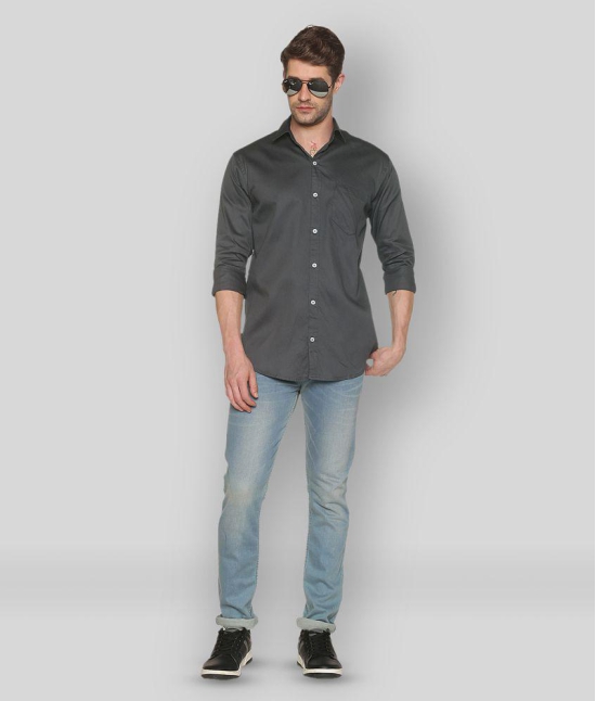 YHA - Grey Cotton Regular Fit Mens Casual Shirt ( Pack of 1 ) - None