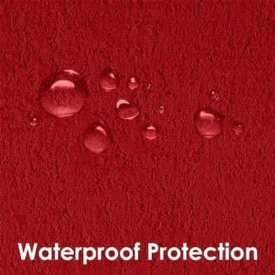 Mattress protector maroon waterproof cover for double bed (78 x 72 inch)-Maroon / 78 x 72 inch