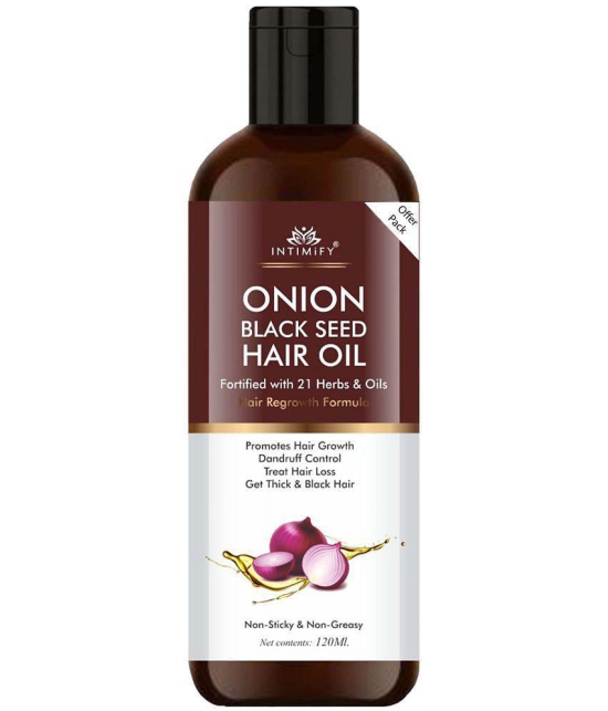 Intimify Onion Black Seed Hair Oil, onion oil, herbal onion oil, hair growth oil, anti hairfall oil, 120 ml