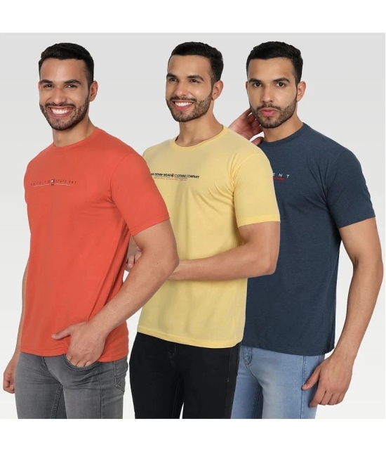 Zeffit - Multicolor Cotton Blend Regular Fit Mens T-Shirt ( Pack of 3 ) - None