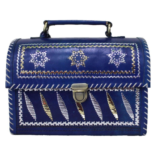 Garvi Gurjari (A Gujarat Govt Enterprise Handcrafted Kutchi Leather Sling Box Bag (GGCMLBB15)