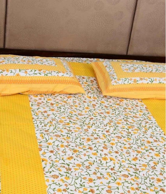 UniqChoice 100% Cotton Exclusive Jaipuri Print Double Bed Sheet With 2 Pillow Cover