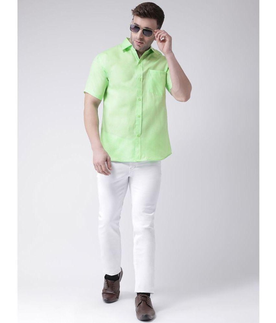 KLOSET By RIAG 100% Cotton Regular Fit Solids Half Sleeves Men's Casual Shirt - Fluorescent Green ( Pack of 1 ) - None