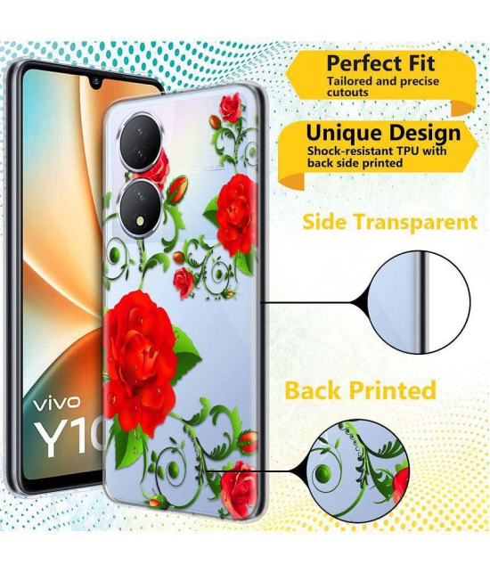 Fashionury Multicolor Printed Back Cover Silicon Compatible For Vivo Y100 5G ( Pack of 1 )