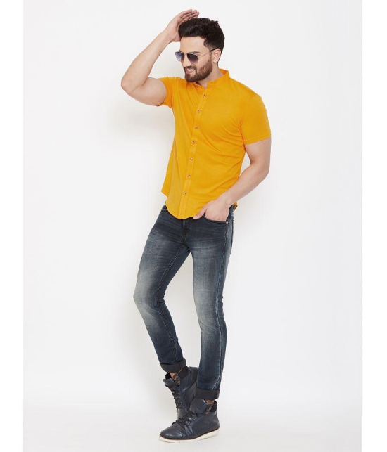 GESPO - Yellow Cotton Blend Regular Fit Mens Casual Shirt ( Pack of 1 ) - None