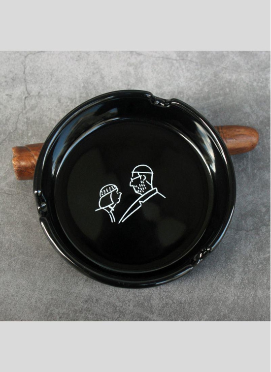 Round ceramic ashtray-Black / P3