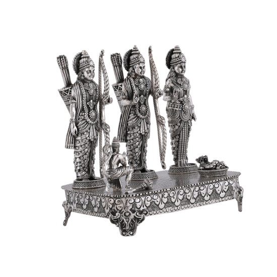 iJuels 925 Pure silver Ram Darbar With Certificate of Authenticity. BIS hallmarked and certified Silver Idol.-9.75 inch