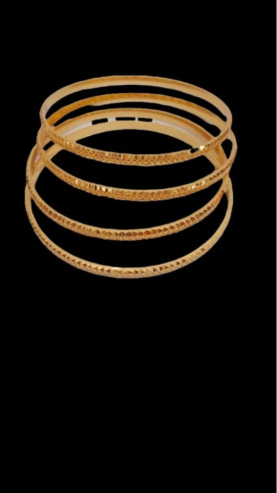 1gm  Gold Textured Bangles Set of 4