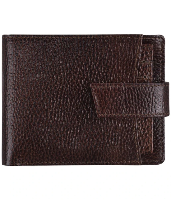 GEEO Brown Leather Mens Two Fold Wallet ( Pack of 1 ) - Brown