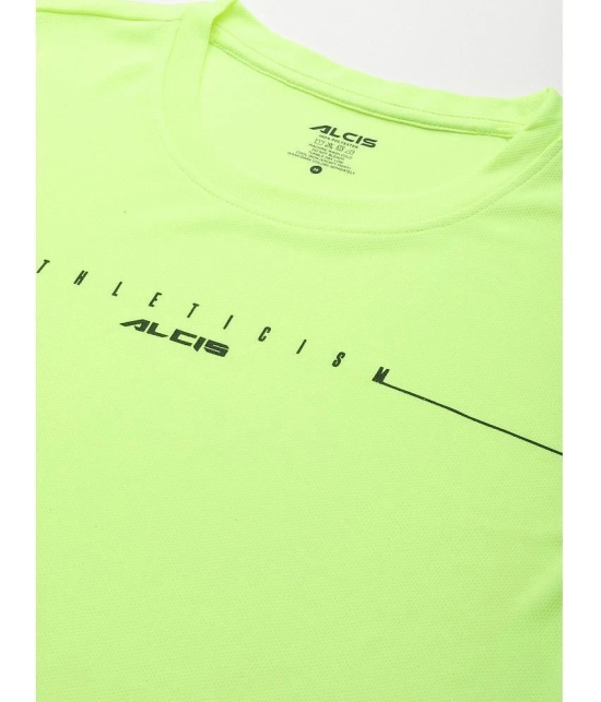 Alcis Fluorescent green Polyester Slim Fit Mens Sports T-Shirt ( Pack of 1 ) - None