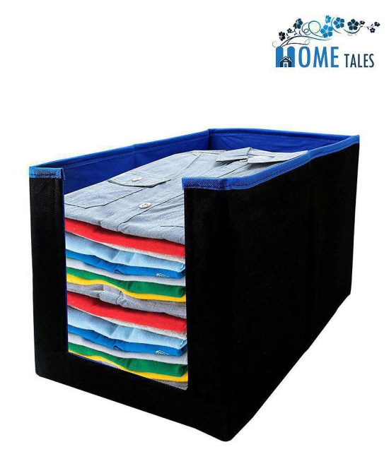 HOMETALES Non-Woven Shirt Stacker & Cloth Organizer,Black (3U)