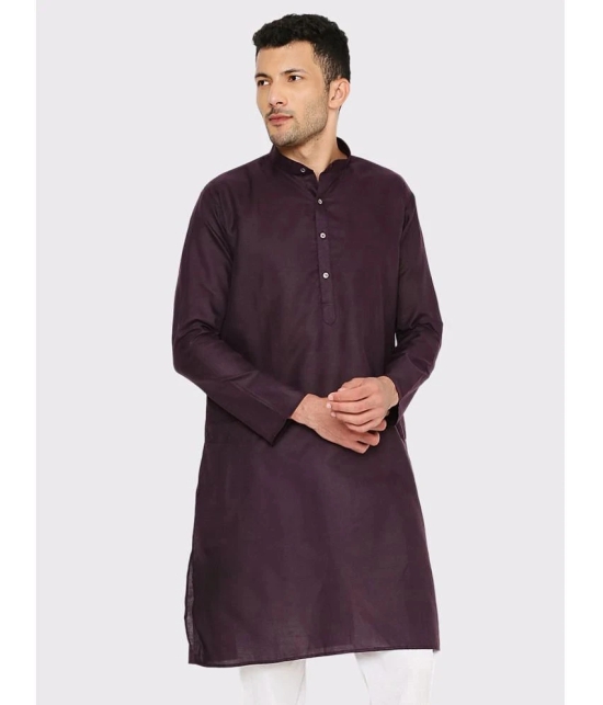 Maharaja - Purple Cotton Blend Mens Regular Kurta ( Pack of 1 ) - None