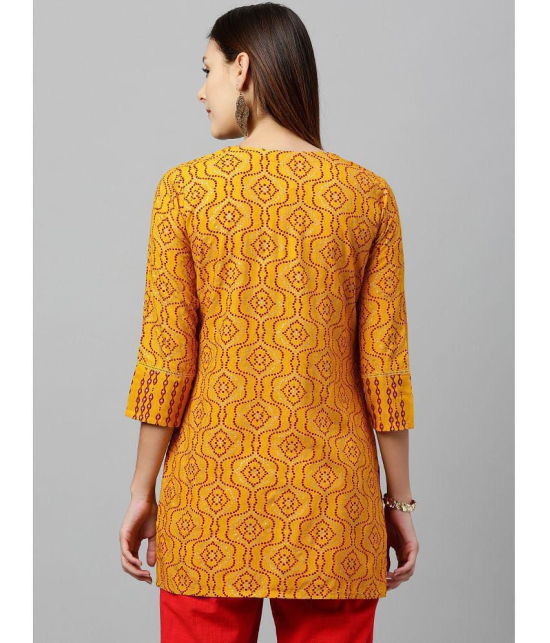 KIPEK - Mustard Rayon Womens Straight Kurti ( Pack of 1 ) - None