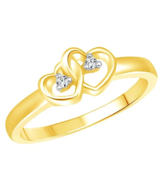 Vighnaharta Dual Heart Ring with Initial R Letter Pendant Gold Plated Jewellery Combo - 10