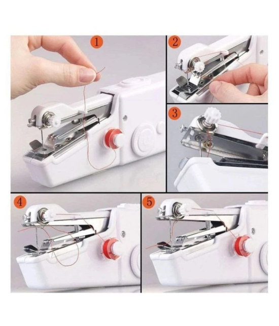 SACHIN SALES 1PC White Color Rectangle Hand-held Portable Multi-functional Electric Mini Sewing Machine