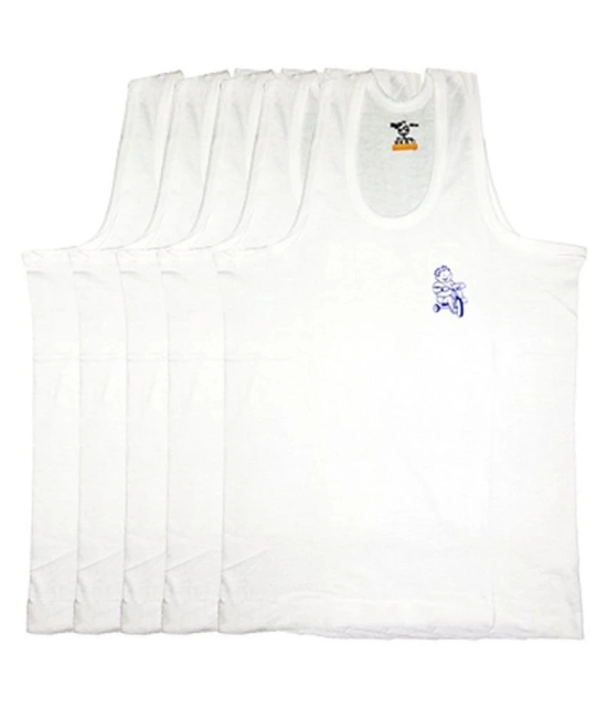 HAP Kids Cotton White Vest Mx Pack (Pack of 5) /Boys Vest - None