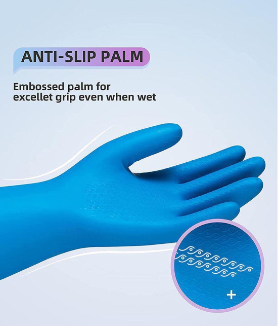 HOMETALES Multi-Purpose Silicon Gloves for Washing & Home Cleaning,Assorted (2 Pairs)